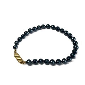 Black Pearl Bracelet Fashion Costume Jewelry Gold Clasp